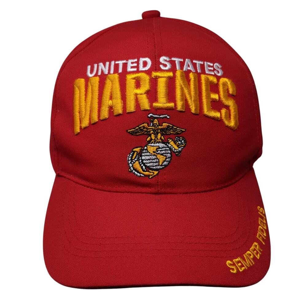 United States Marines Semper Fidelis Strapback Baseball Cap Red One Size Csi